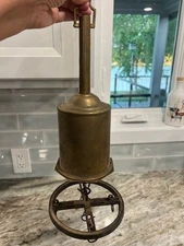 Antique Brass Salter & Co WindUp Fireplace Chimney Meat Jack Spit Smoker(no key)