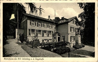 AK GRUSS AUS SCHÖNBERG BENSHEIM BERGSTRASSE MÜTTERHEIM DER NSV 1939 HESSEN
