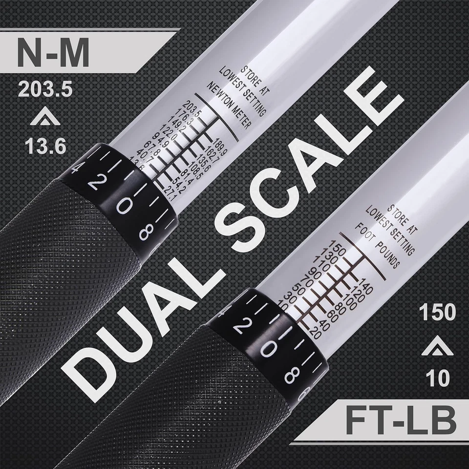 EPAuto 1/2-inch Drive Click Torque Wrench, 10-150 ft/lb, 13.6-203.5 N/m - Image 3 of 4