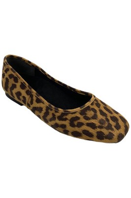 Vionic Women's Orinda Leather Ballet Flats Brown Leopard