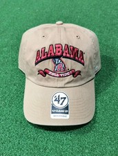 Alabama Crimson Tide 47 Khaki Clean Up Roll Tide Adjustable Strapback Hat Cap