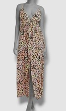 Bar III Women's Orange Animal-Print Swim Cover-Up Maxi Dress Swimwear Size M'