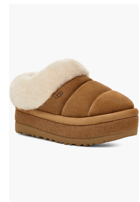 箱汚れ　【UGG】 正規品　（W) Tazzlita Chestnut 25.0 UGG WOMEN TAZZLITA CHESTNUT SHEARLING LINED PLATFORM SHOES US 7