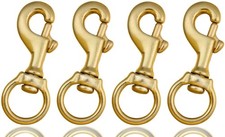 3-1/4 Inch Heavy Duty Solid Brass Swivel Bolt Snap Hooks 7/8 Inch Swivel Eye