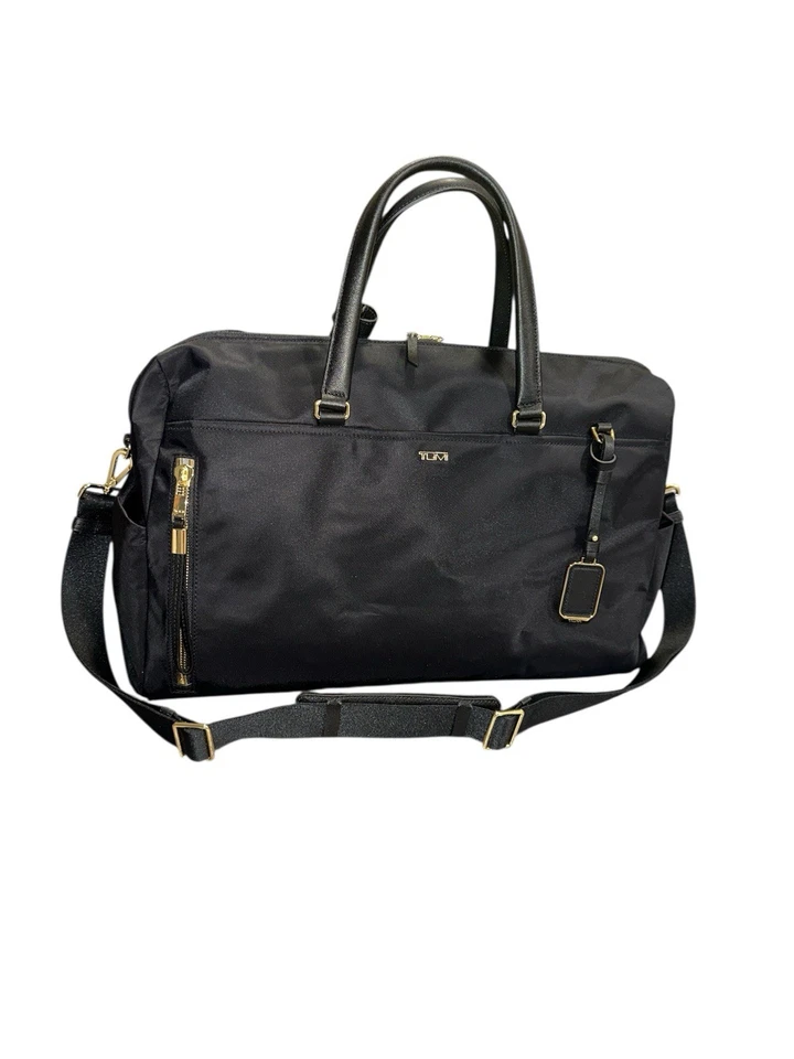 TUMI Black & Gold VOYAGEUR Venice Duffel Carry On Travel Bag - Image 4 of 4