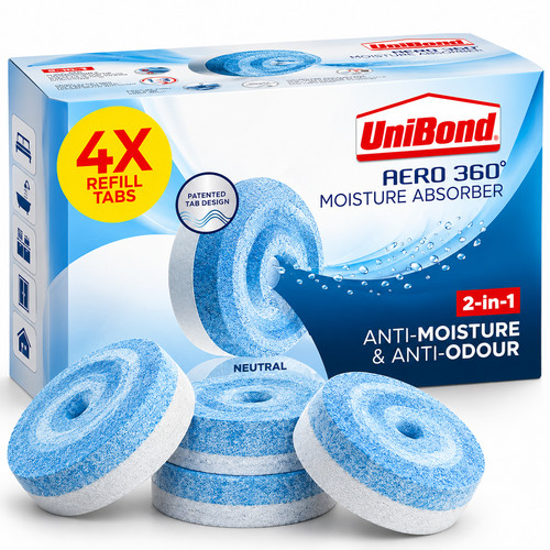 UniBond Aero 360 Moisture Absorber Refill Tablets 4 x 450g Neutral Dehumidifier