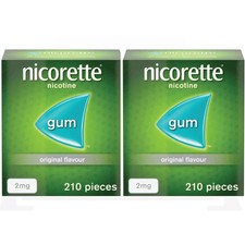 Nicorette ORIGINAL Chewing Gum 2 mg, 210 Pieces-PACK OF 2