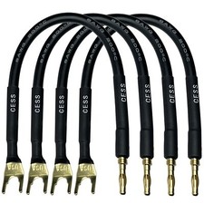 CESS-027L HiFi Speaker Cable Jumpers Wire 6-inch - Spade Plug to Banana Plug ...