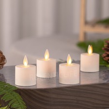 Luminara Flameless Tealights Candles with Remote Ivory Votive Tea Light 4PCS