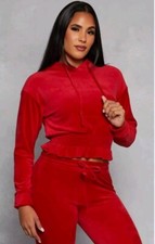 Love Red Velvet Crop Ruffle Hoodie New