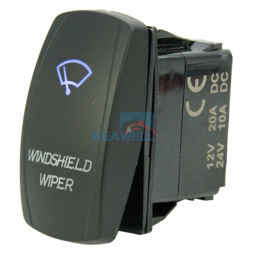WINDSHIELD WIPER Rocker Switch LED ON-OFF MOMENTARY Marine Waterproof ...