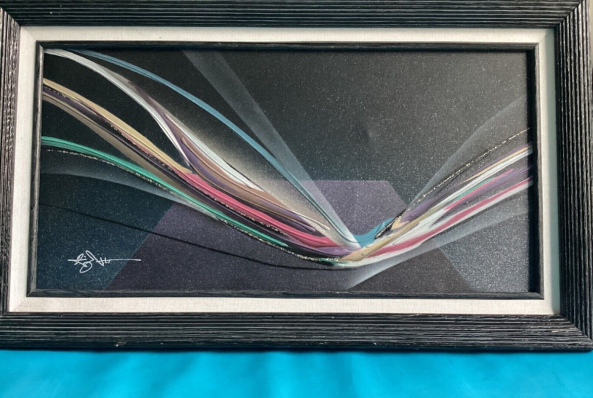 Acrylic Painting Mid Century Modern on Canvas Elba Alvarez Style