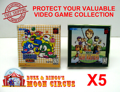 5X NEO GEO POCKET / COLOR CIB GAME - CLEAR PLASTIC PROTECTIVE BOX PROTECTORS 