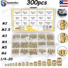 300 x Threaded Inserts Brass Heat Set Insert for Plastic 3D Printing Knurled Nut
