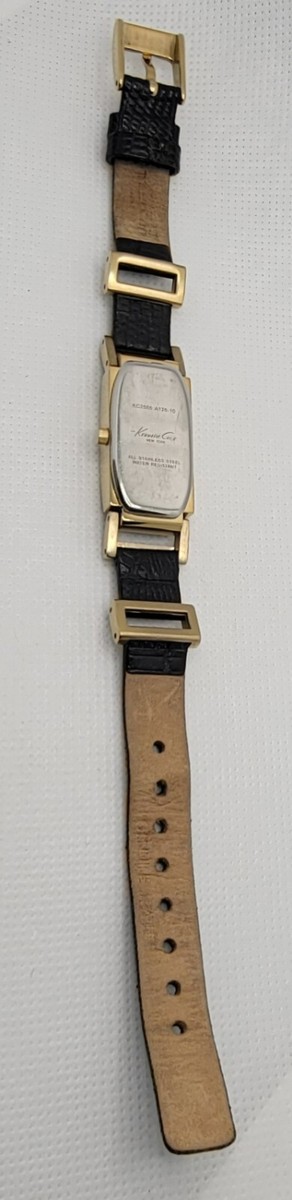 Ladies Kenneth Cole New York Rectangle Gold Tone Black Dial  display picture 3