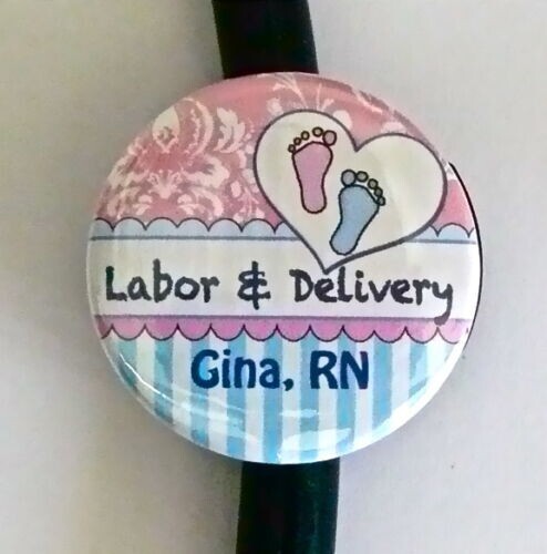 ID STETHOSCOPE NAME TAG LABOR DELIVERY BABY DOCTOR NURSE RN EMT ER CCU ...