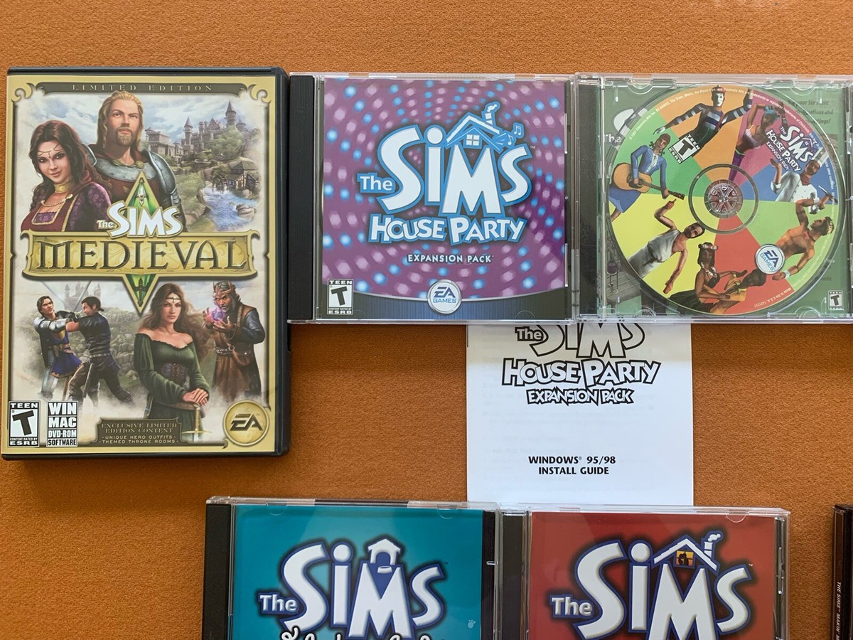 The Sims Original & Sims Medieval PC Games w/7 Expansion Packs