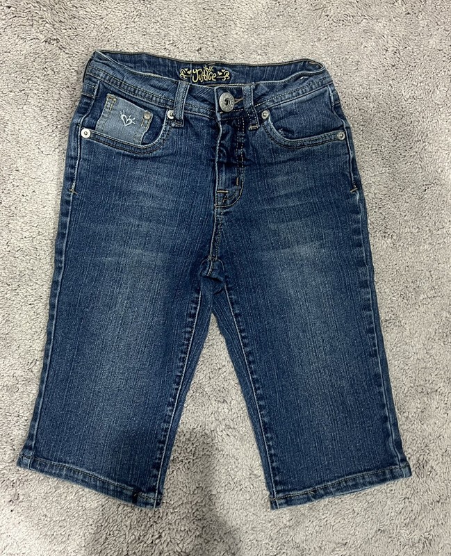 Justice Jean Bermuda Shorts Blue Solid Denim Girls Size 8 Reg