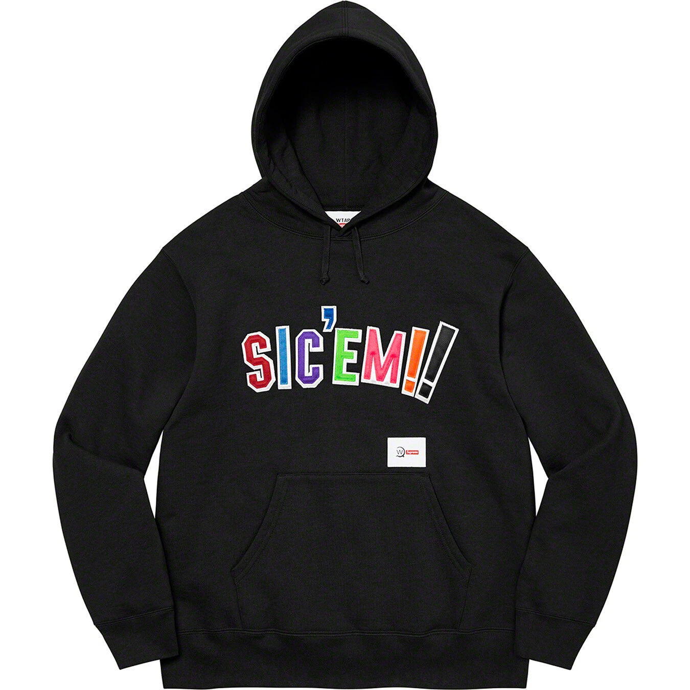 SUPREME x WTAPS SIC'EM ! Sweat shirt à capuche noire XLarge flambant neuf street wear XL