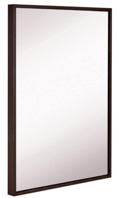 Hamilton Hills 24'' x 36'' Contemporary Wenge Framed Rectangular Wall Mirror