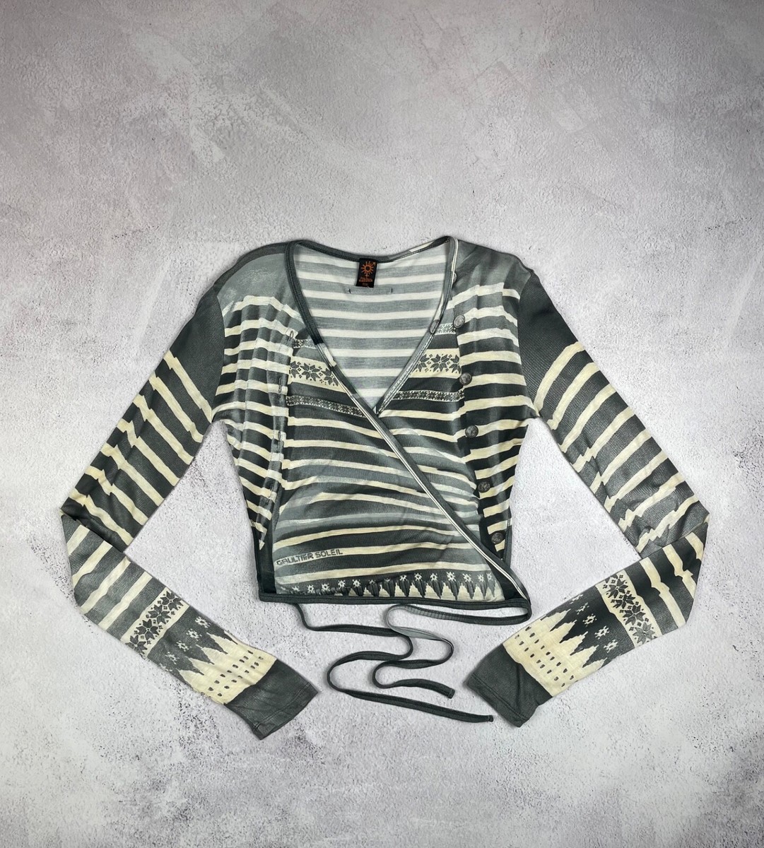 JPG Soleil Long-Sleeve V-Neck Shirt – Jean Paul Gaultier – Unique