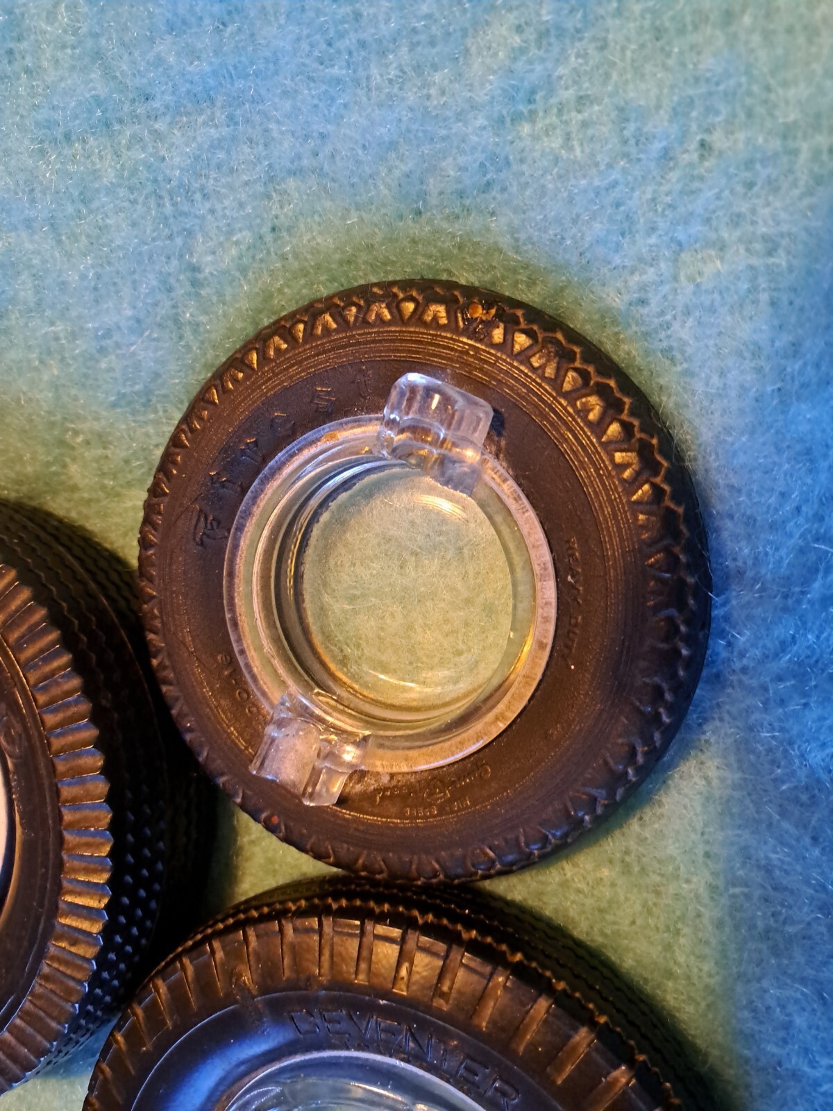 Glass Tyre Ashtray X 3 Automobilia Vintage Firestone Autobanden