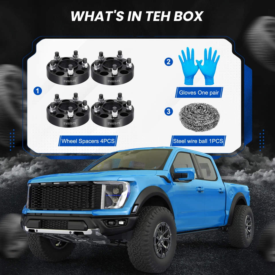 4X 1.25" 5x4.5 Hubcentric Wheel Spacers 1/2"x20 for Ford Mustang Explorer Ranger Foto 2 de 4