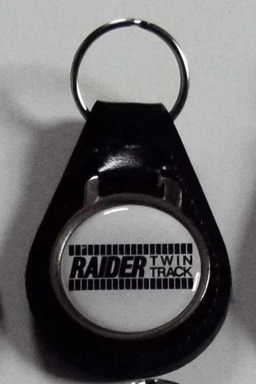 Reproduction Vintage Raider Twin Track Snowmobile Leather Keychain (009)