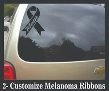 2- 6" Customize Melanoma Cancer Awareness Ribbon Car Vinyl Decal (Any Relative)