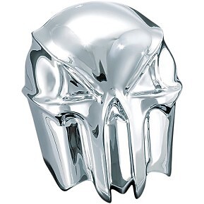 KURYAKYN 7718 Chrome Skull Horn Cover for Harley Cowbell Style