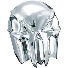 KURYAKYN 7718 Chrome Skull Horn Cover for Harley Cowbell Style