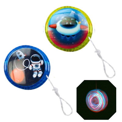 2er Pack Light Up Yoyo - 5,5 cm Space Galaxy Responsive yo yo Kinder Party Tasche Füller