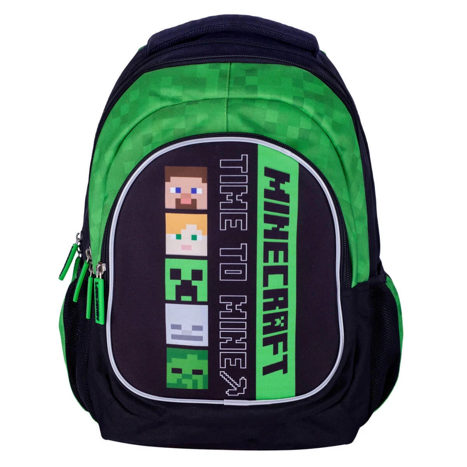 Rucksack 3-FACH Schulrucksack Astra Minecraft Figuren Schultasche Alex & Ste - Bild 2 von 4