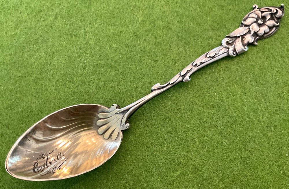 1855 Gorham No. 18C #18C 4.1" Sterling Silver Coffee Spoon Gold Wash Fluted Bowl 1855 Gorham No. 18C #18C 4.1" Sterling Silver Coffee Spoon Gold Wash Fluted Bowl