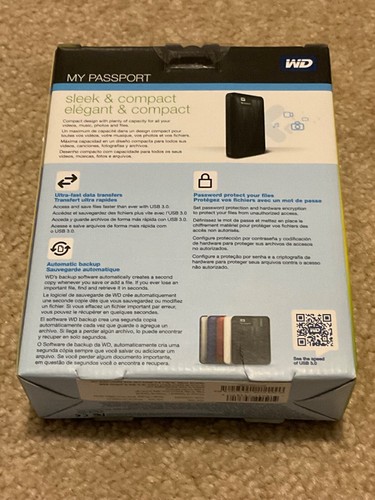 NOS WD My Passport 1.5 TB Portable HD Drive Hard Drive Western Digital Black - Picture 2 of 4