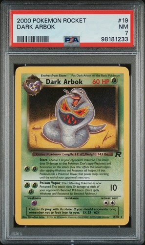 Dark Arbok (Unlimited) graded PSA 7 for sale on eBay