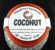 Men's COCONUT soap, Glycerin Unisex Brown Shave & Shampoo, Argan Oil Tropical