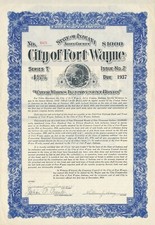 State of Indiana Allen County City of Fort Wayne Serie T, Water Works Improv. B.