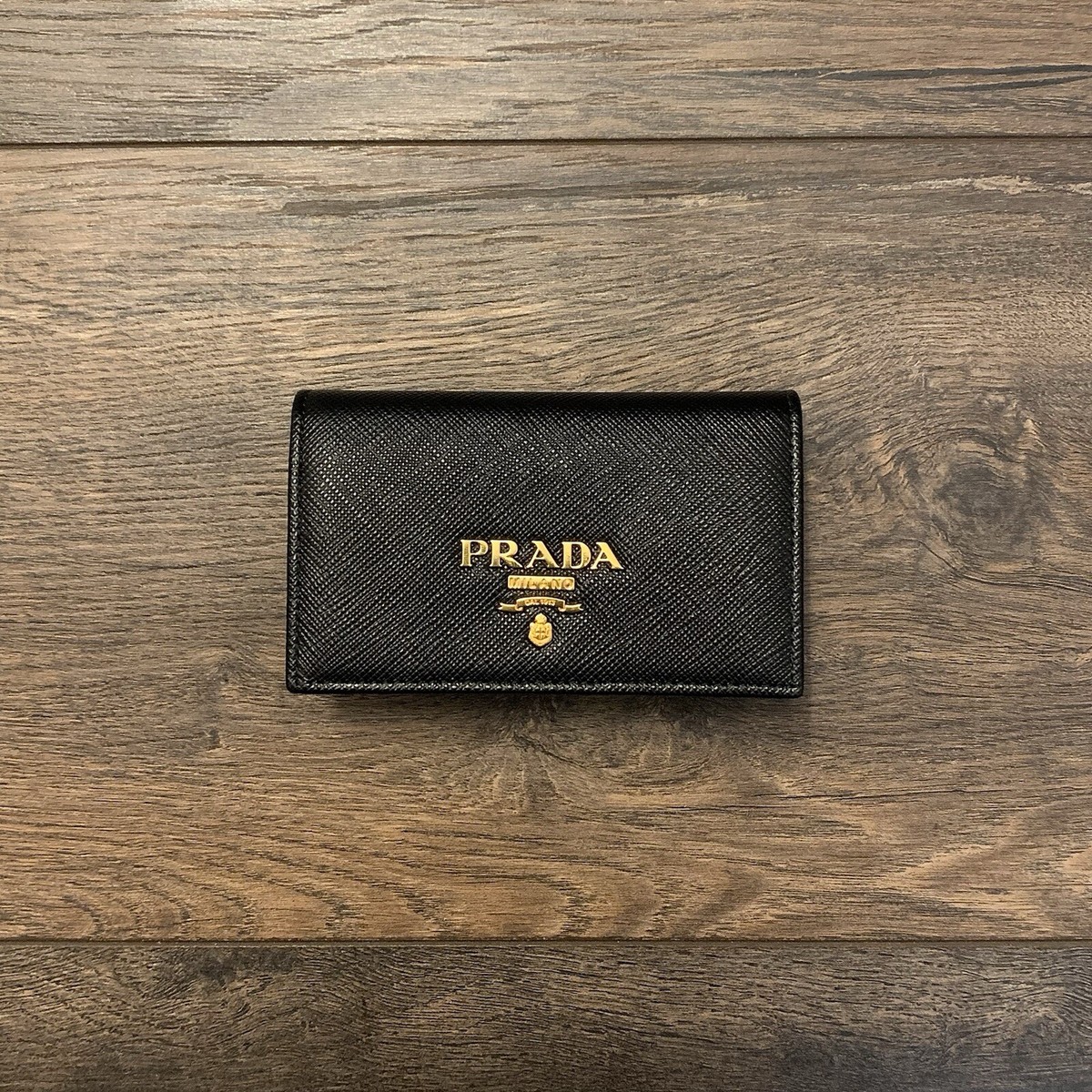 Prada Nero (Black) Saffiano Leather Card Holder Case | eBay