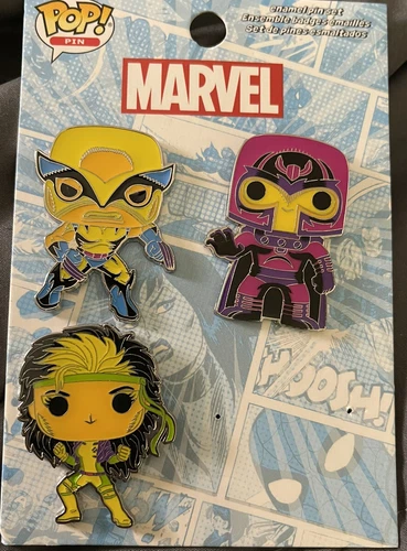 FUNKO POP! PIN MARVEL BLACKLIGHT ROGUE MAGNETO WOLVERINE TARGET EXCLUSIVE NEW
