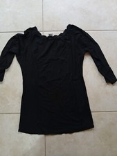 lotto 2422 maglietta canotta Top donna nero pizzo  tg.S/M