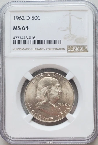 1962-D Franklin Half Dollar - Silver - NGC MS64!
