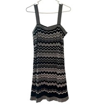 MISSONI for TARGET Black White Chevron Knit Sleeveless Tank Dress Size Medium