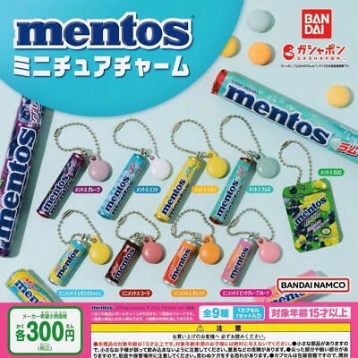 BANDAI Capsule Toy Gacha Mentos Miniature Charm All 9 Types complete