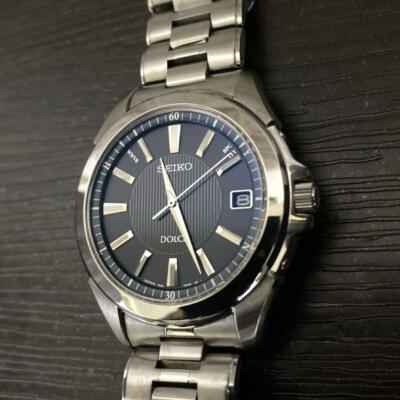 SEIKO DOLCE チタン腕時計 Seiko Dolce 7B24-0AG1 SADZ151 Titanium Date Solar Mens Watch