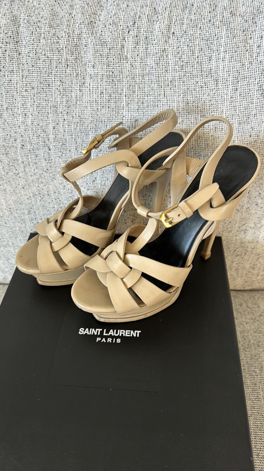 Décolleté tributo da donna Yves Saint Laurent plateau pelle nuda taglia 37 5