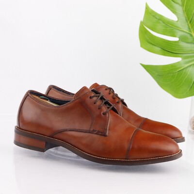 Cole Haan Mens Lenox Hill Oxford Size 9.5 WIDE Cognac Tan 