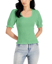 /LX005/ INC Smocked Puff-Sleeve Top Pistachio Sz XL $69.50