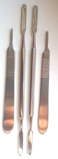 Zestaw 4 szt. Stos cementu po obu stronach 4mm + 5mm, 18CM + uchwyt skalpela nr 3, stal nierdzewna