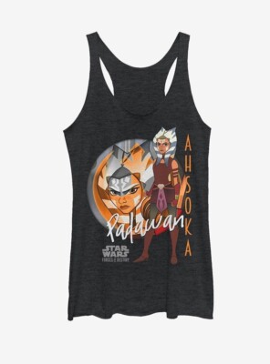 Ahsoka Tano Padawan Star Wars Forces of Destiny Black Tank Top Women's LARGE